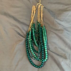 Multi-strand necklace Green and Gold- NWT